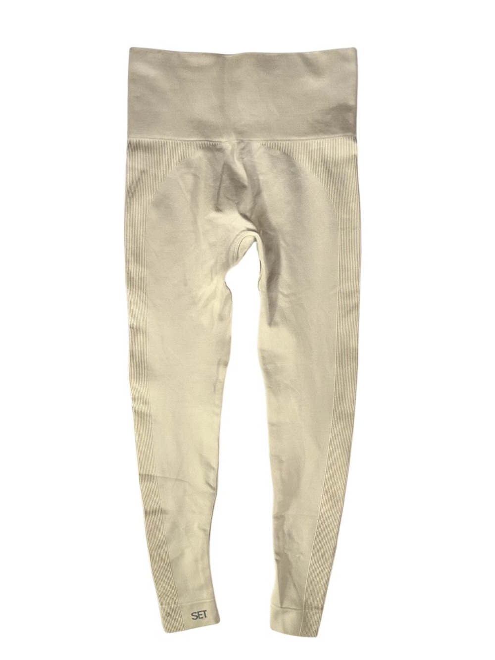 NWOT SET Active Sculptflex Seamless Leggings High Rise Ribbed Workout Cream XS